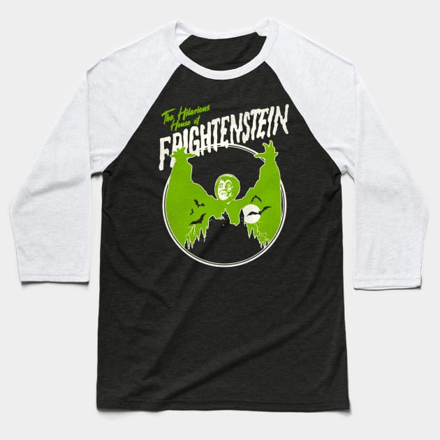 The Hilarious House of Frightenstein Baseball T-Shirt by darklordpug